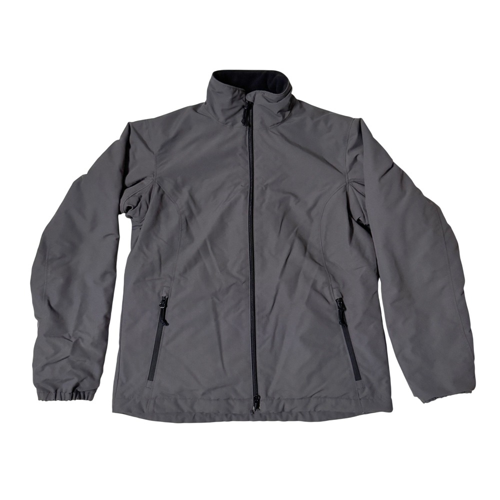 Duluth Trading Co Fleece Lined Grab Jacket Small Gray Softshell Full Zip Outdoor